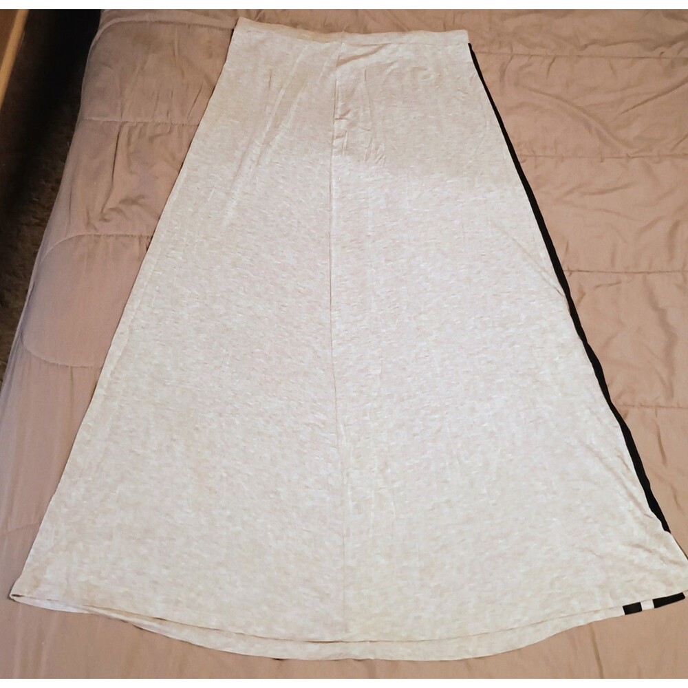 A.N.A. Women's Maxi Skirt Gray with Black Stripes Size M Vicose Material Summer